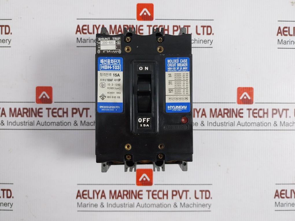 Hyundai-Molded-Case-Circuit-Breaker-Ac200-480v-50-60hz-Hbh-103-3p-3