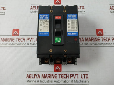 Hyundai 3-pole Molded Case Circuit Breaker 660V 75A Part No Hbh-103