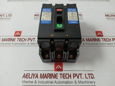 Hyundai 3-pole Molded Case Circuit Breaker 660V 75A Part No Hbh-103
