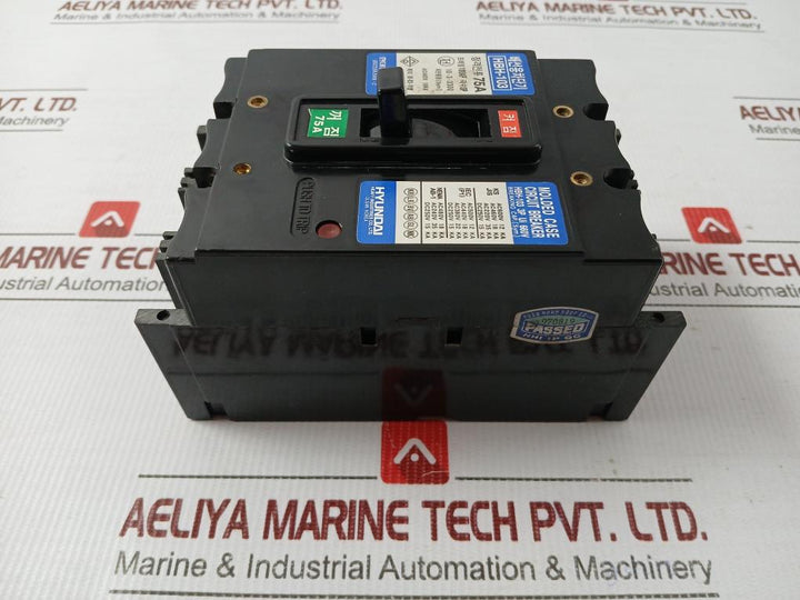Hyundai 3-pole Molded Case Circuit Breaker 660V 75A Part No Hbh-103
