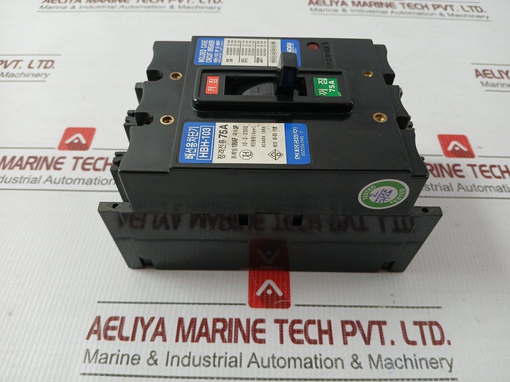 Hyundai 3-pole Molded Case Circuit Breaker 660V 75A Part No Hbh-103