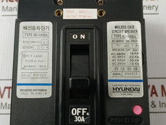 Hyundai 3P Molded Case Circuit Breaker Ac600V-dc250V/30A Part No Ho-100Ba