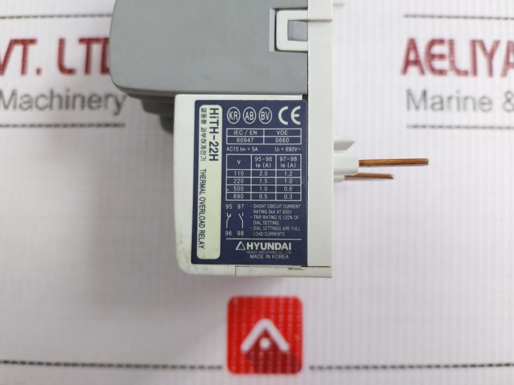 Hyundai 690V 5A Thermal Overload Relay Hith-22H