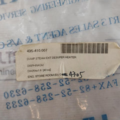 Hyundai Diaphragm Pump Steam Ext Desuper Heater 435-410.007 Dia 254X1.6