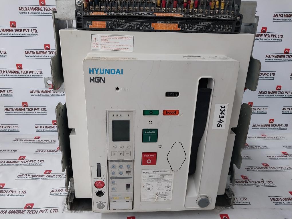 Hyundai Electric Hgn25B3B Air Circuit Breaker 2500A 3 Pole