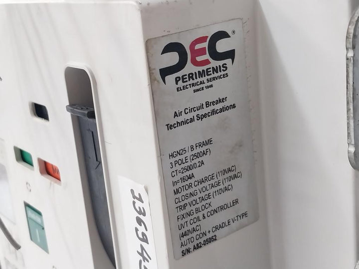 Hyundai Hgn25b3b Air Circuit Breaker 3 Pole 2500a 50/60hz 12kv 1000v