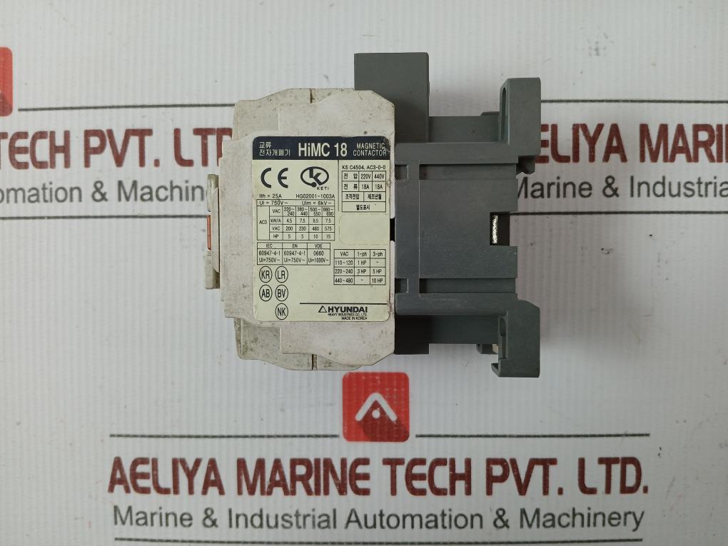 Hyundai Electromagnetic Ac Contactor 25A Himc 18