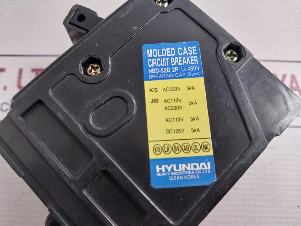 Hyundai Hbd-52D Molded Case Circuit Breaker Dc125V 5Ka
