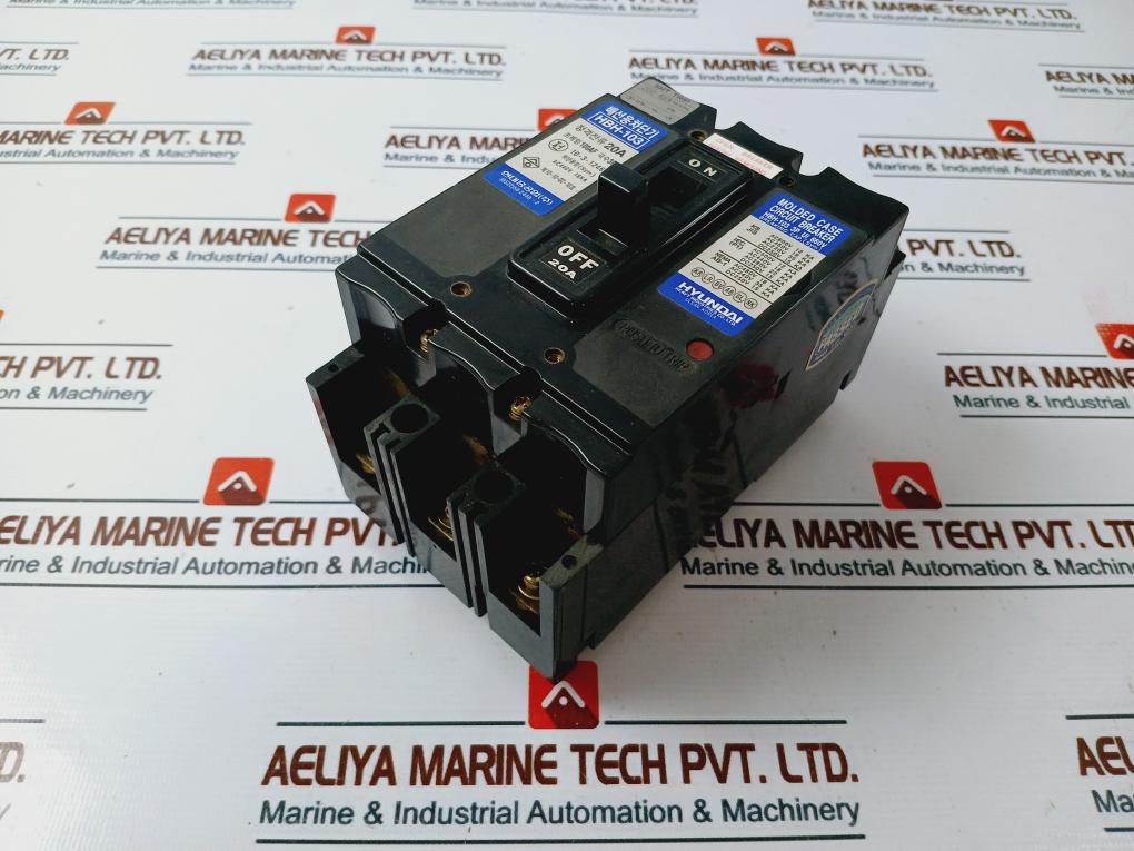 Hyundai HBH-103 3 Pole Molded Case Circuit Breaker 20A AC440V 15Ka