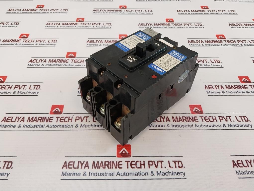 Hyundai HBH-103 3 Pole Molded Case Circuit Breaker 60A 660V 100AF