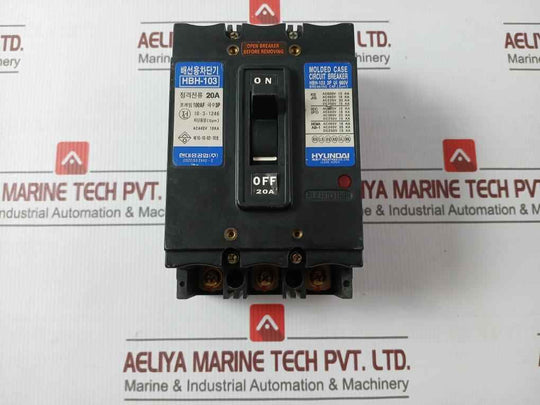 Hyundai Hbh-103 3 Pole Molded Case Circuit Breaker 660V 20A