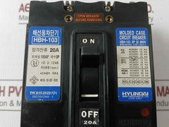 Hyundai Hbh-103 3 Pole Molded Case Circuit Breaker 660V 20A