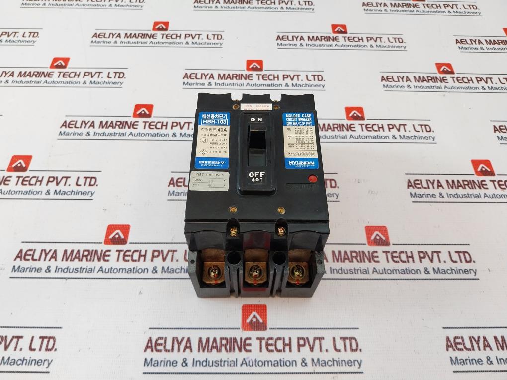 Hyundai HBH-103 40A Molded Case Circuit Breaker 3P AC440V 18KA