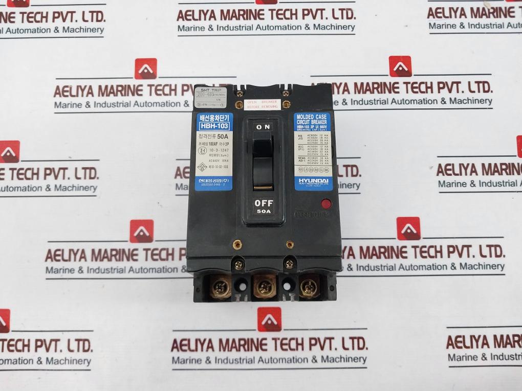 Hyundai HBH-103 Molded Case Circuit Breaker 50A AC440V 18KA
