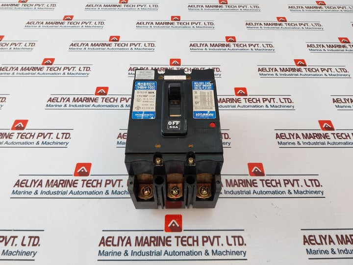 Hyundai Hbh-103, 3P Molded Case Circuit Breaker 50A