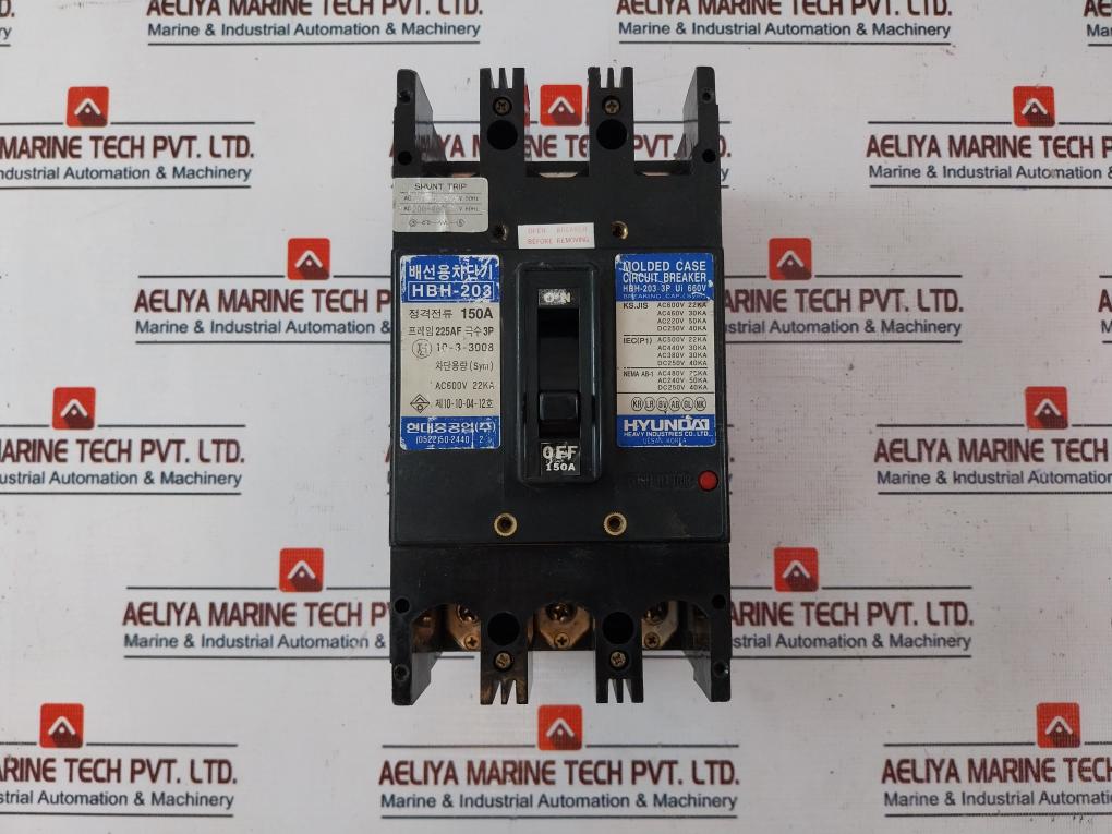 Hyundai Hbh-203 Molded Case Circuit Breaker 150A Ac600V 22Ka