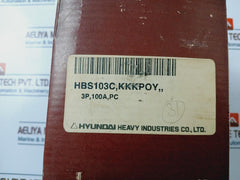 Hyundai Hbs-103C Molded Case Circuit Breaker 100A 3 Pole Ac440V 7.5Ka 100Af