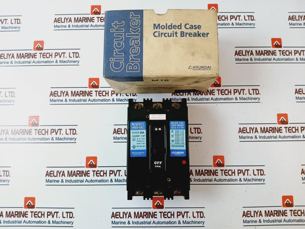 Hyundai Hbs-63C 20A 3 Pole Molded Case Circuit Breaker 660V