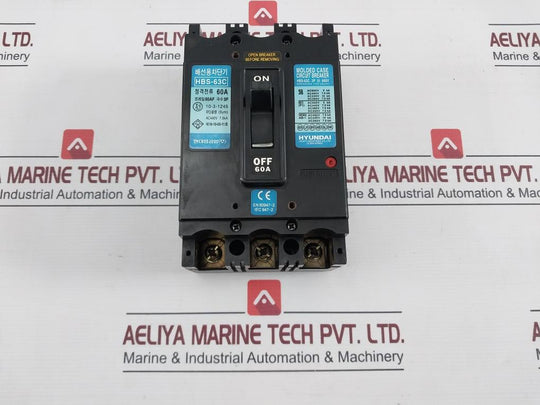 Hyundai Hbs-63C Molded Case Circuit Breaker Poles 3P Ac440V 7.5Ka