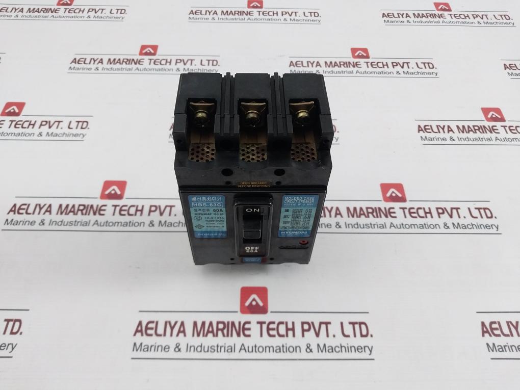 Hyundai Hbs-63C Molded Case Circuit Breaker Poles 3P Ac440V 7.5Ka