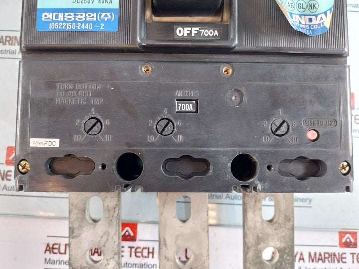 Hyundai Hbs-803 Molded Case Circuit Breaker 3-pole 700A 660V
