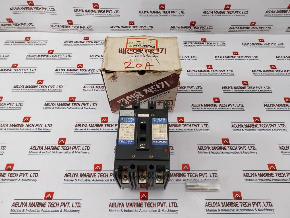 Hyundai Hbx-103 Molded Case Circuit Breaker 20A Ac440V 80Ka 10-3-1250