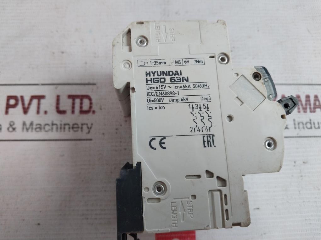 Hyundai Hgd 63N Miniature Circuit Breaker 6000/3 C32 415V- 50/60Hz Iec/En60898-1