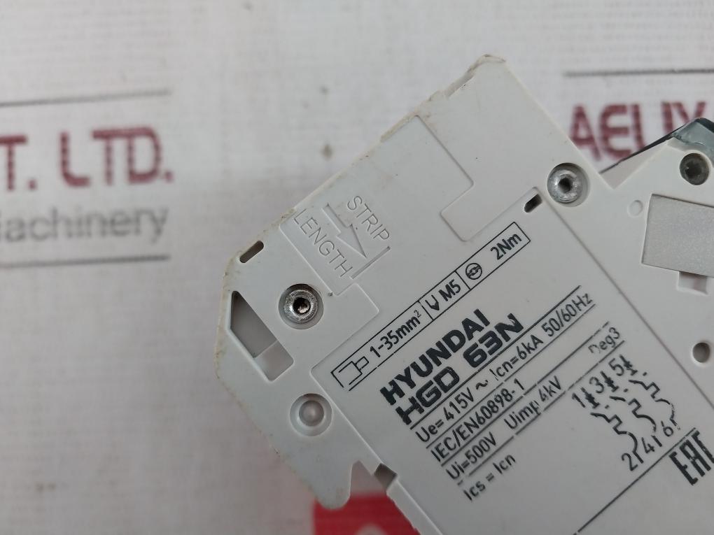 Hyundai Hgd 63N Miniature Circuit Breakers 6000/3 415V 50/60Hz