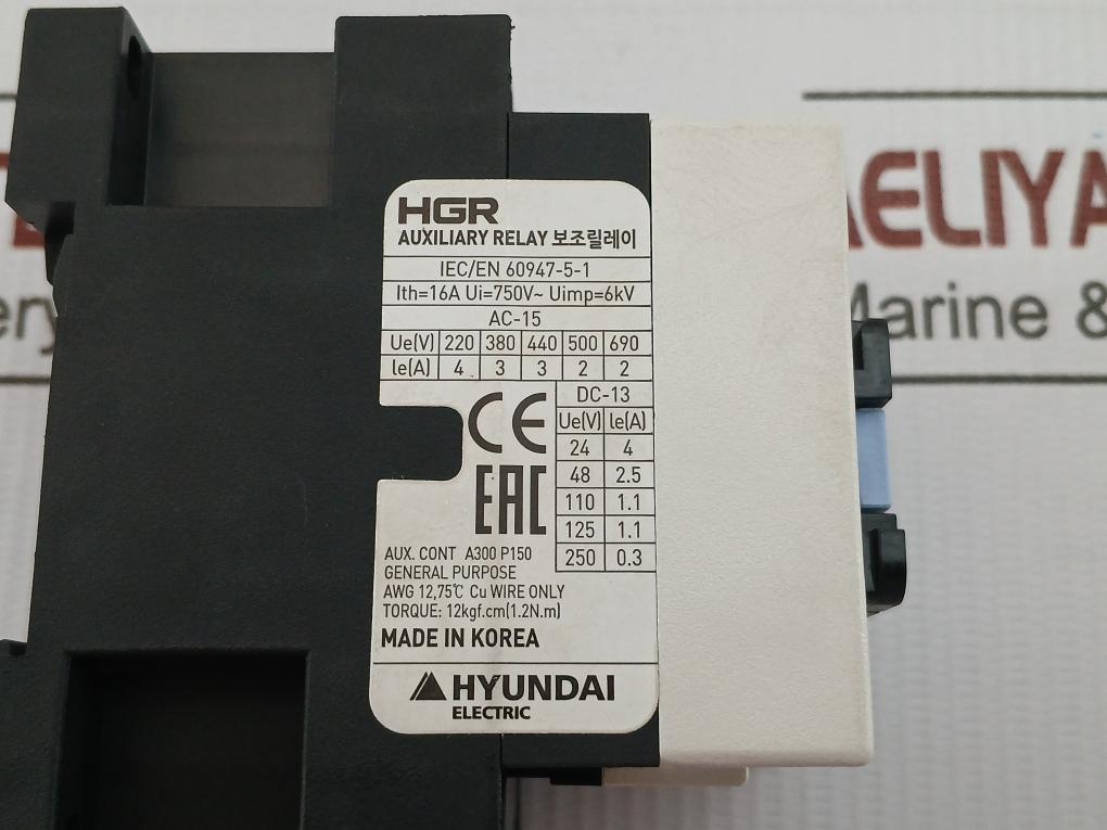 Hgr 22Ns X220 Auxiliary Control Relay Hyundai 16A
