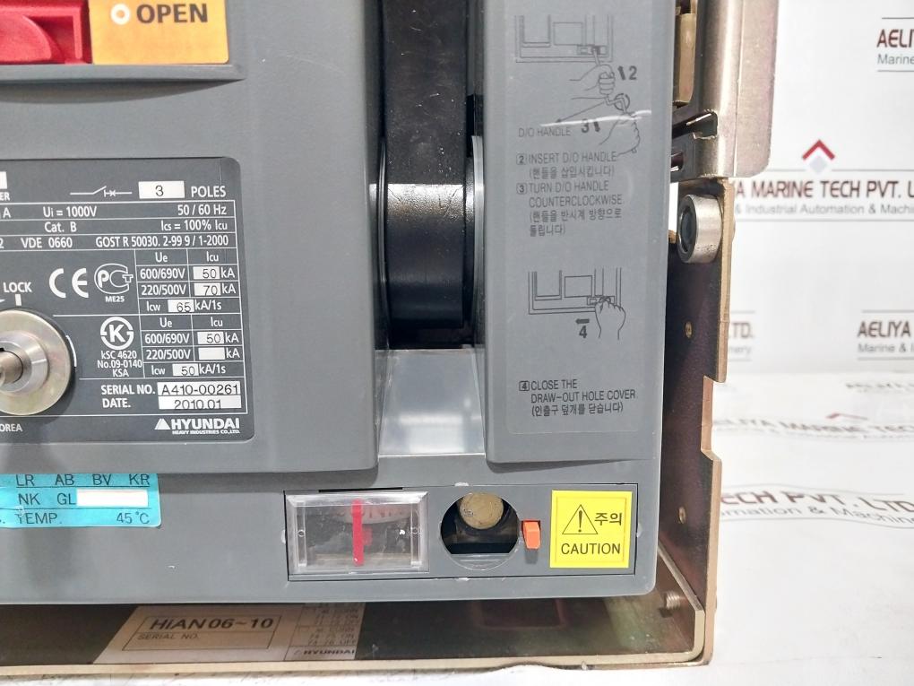 Hyundai Hian 08 Air Circuit Breaker 800A