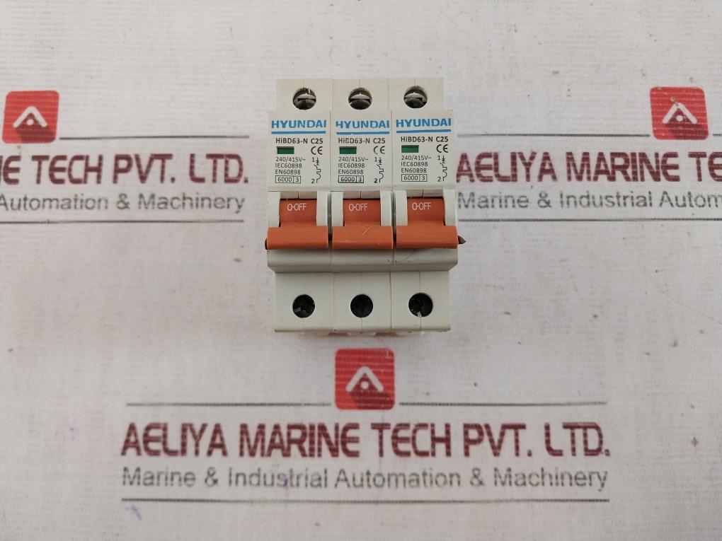 Hyundai Hibd63-n C25 Miniature Circuit Breaker Iec60898 240/415V En60898