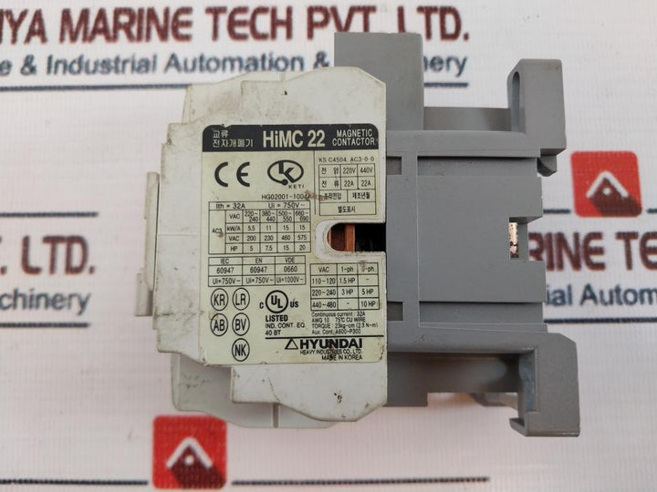 Hyundai Himc 22 Magnetic Contactor 200V 50Hz 200…220V 60Hz