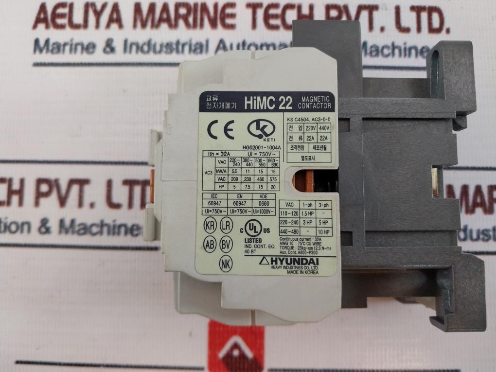 Hyundai Himc 22 Magnetic Contactor Hg02001-1004a 200-220v 50/60hz