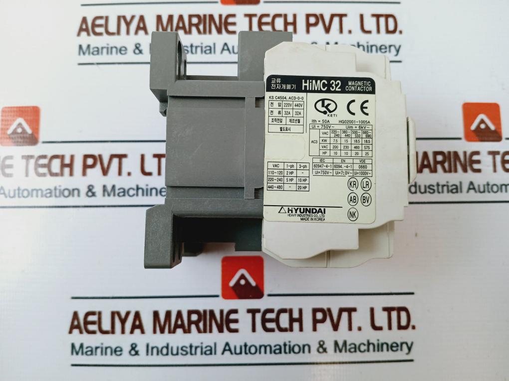 Hyundai Himc 32 Magnetic Contactor 50A 750V/1000V~ 6Kv~