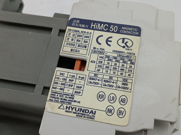 Hyundai Himc 50 Magnetic Contactor