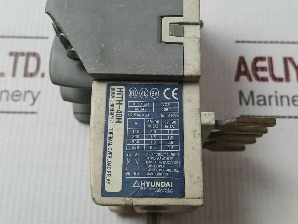Hyundai Hith-40h Thermal Overload Relay 690v 5a