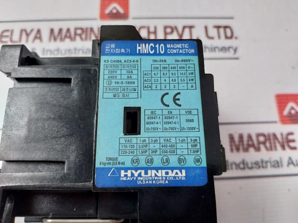 Hyundai Hmc10 Magnetic Contactor 50/60Hz