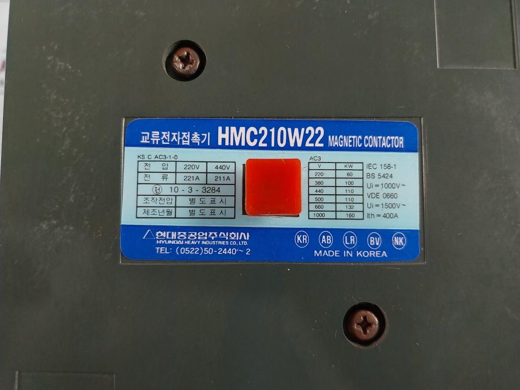 Hyundai Hmc210w22 Magnetic Contactor 400a