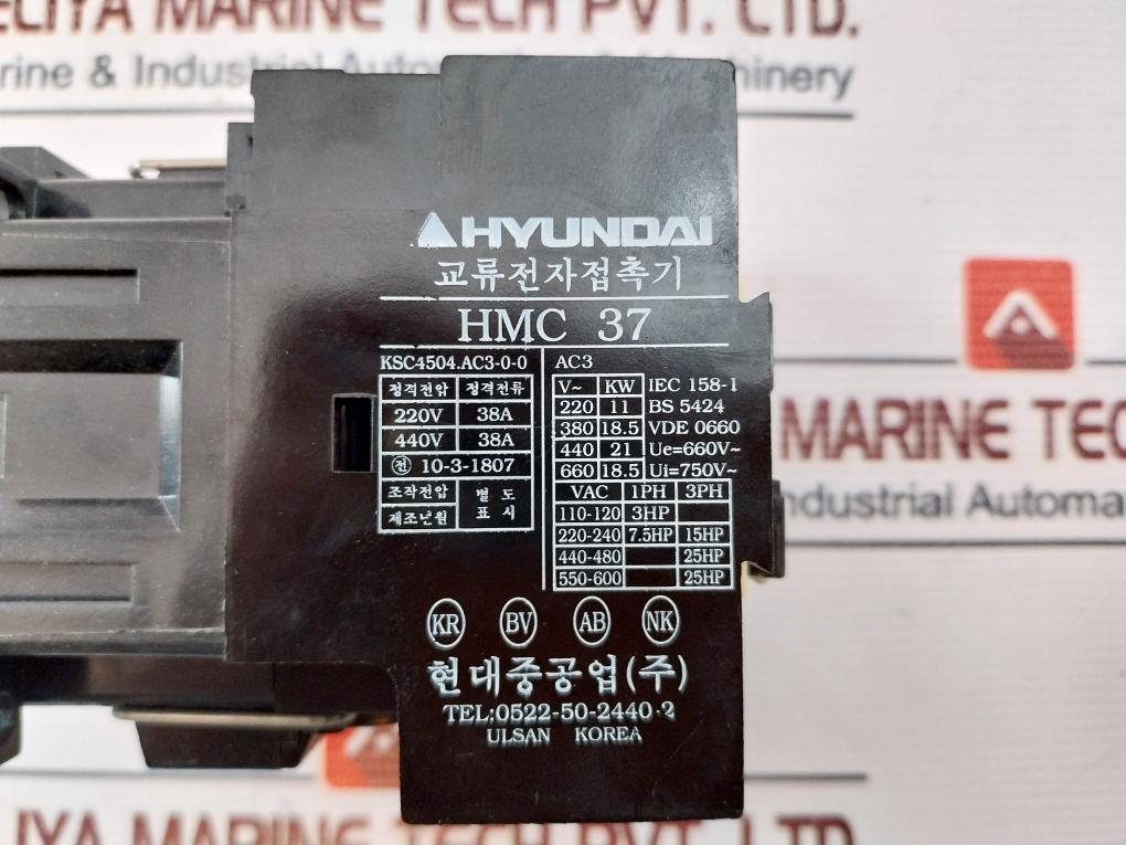 Hyundai Hmc 37 Magnetic Contactor Ksc4504.Ac3-0-0