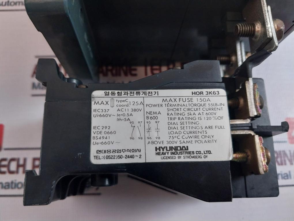 Hyundai Hmc80 W22 Magnetic Contactor 110A 750V