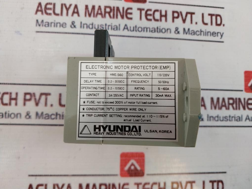 Hyundai Hme-s60 Electronic Motor Protector 250Vac 50/60Hz