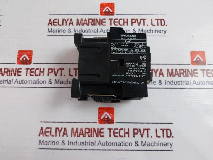 Hyundai Hmx 31 Motor Control Overload Auxiliary Relay 200V 50Hz
