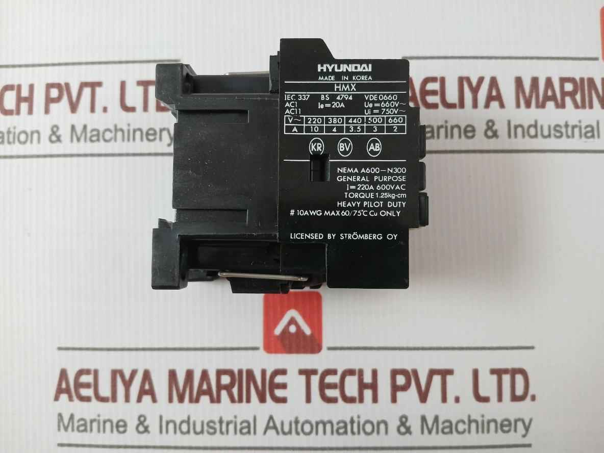 Hyundai Hmx 40 Control Relay 220A 600Vac 10Awg Max