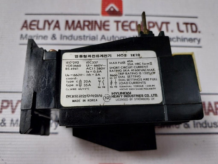 Hyundai Hor 1K10 Thermal Overcurrent Relay 660V