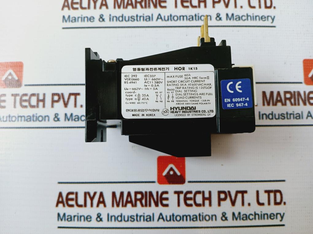 Hyundai Hor 1K 15 Thermal Overload Relay Bs 4941 5A 660V~