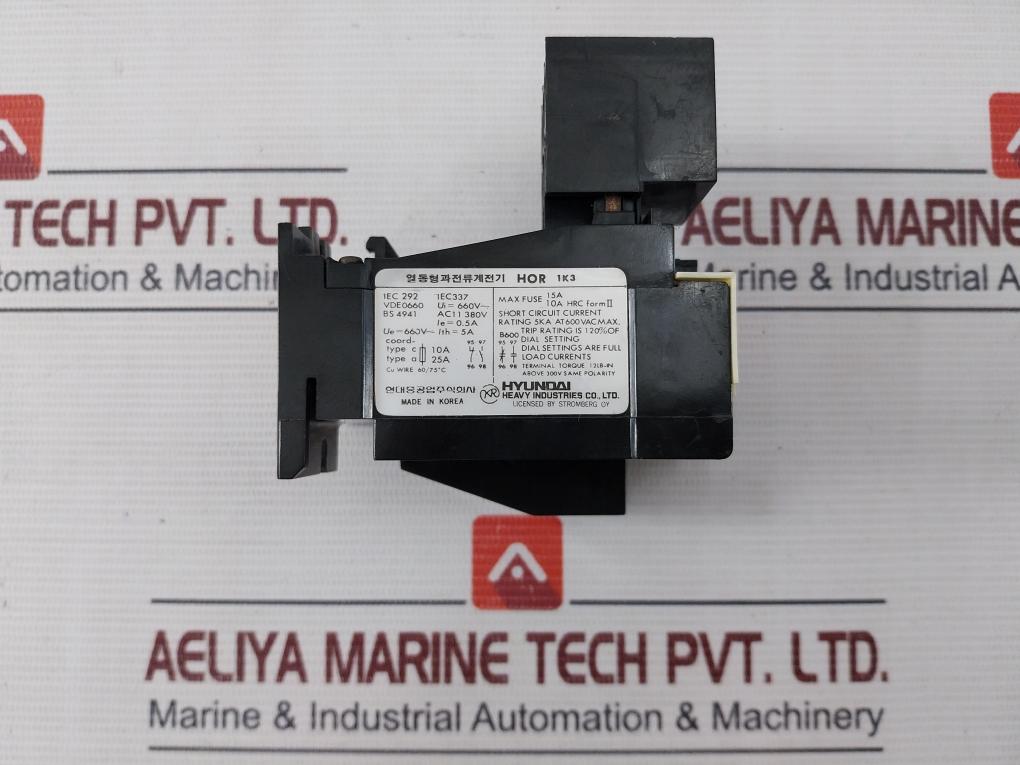 Hyundai Hor 1K3 Thermal Overcurrent Relay 660V 0.5A