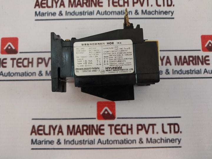 Hyundai Hor 1K 6 Thermal Overcurrent Relay 5A 660V~