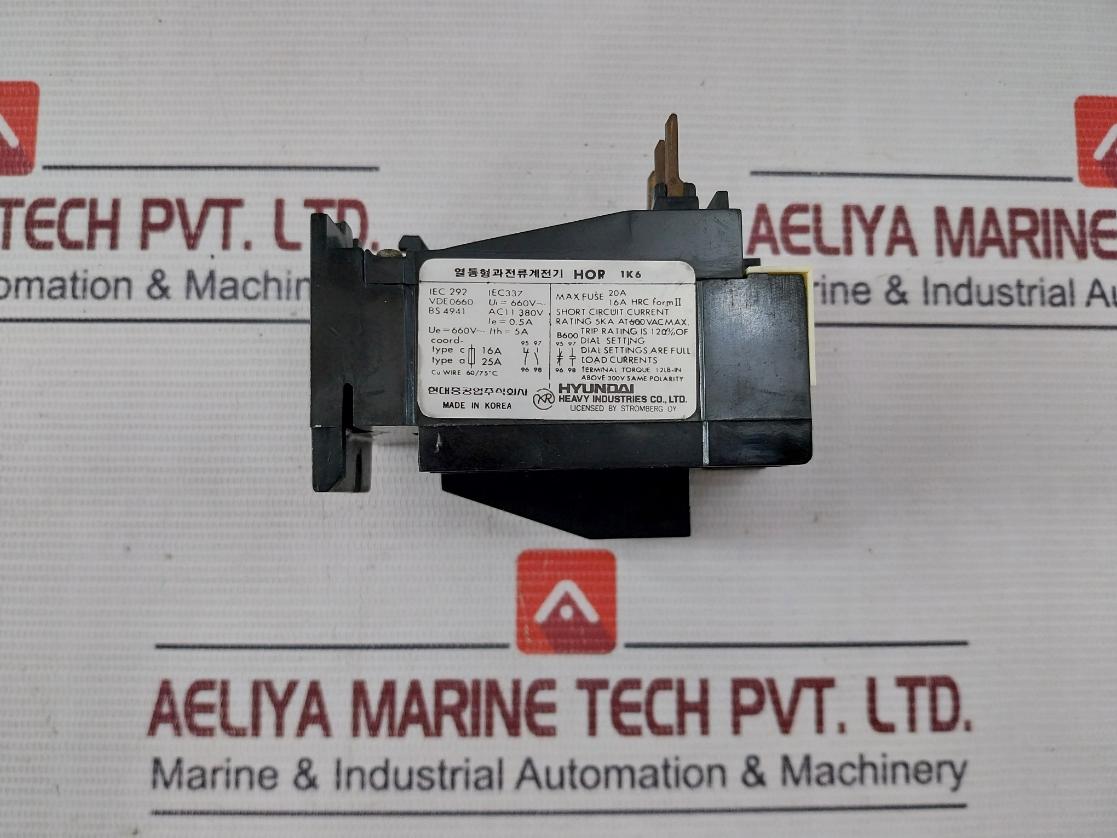 Hyundai Hor 1K 6 Thermal Overcurrent Relay Ac11 380V