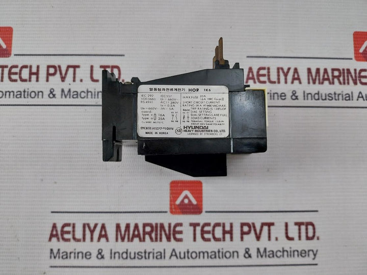 Hyundai Hor 1K 6 Thermal Overcurrent Relay Ac11 380V