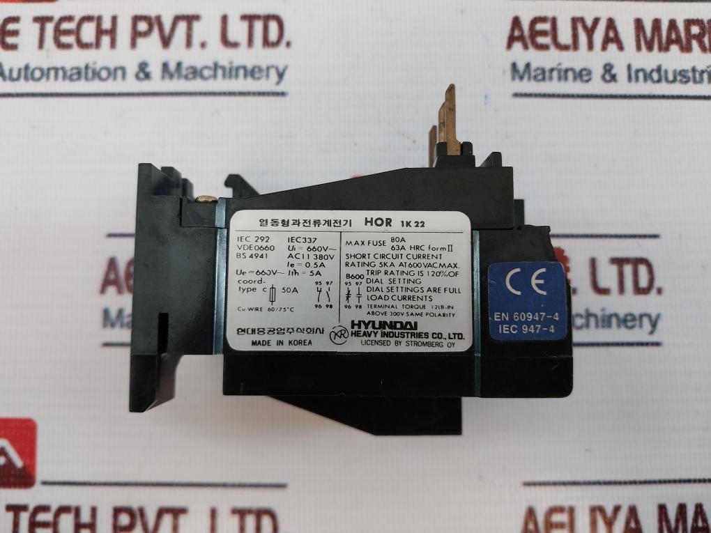 Hyundai Hor 1k 22 Thermal Overload Relay 660v~